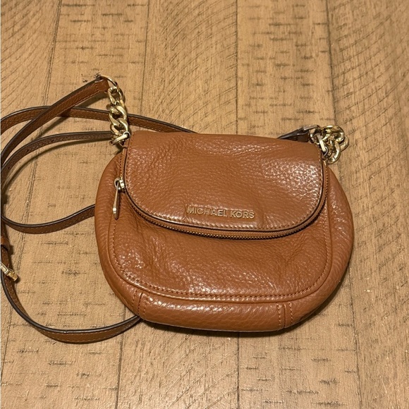 Michael Kors Handbags - Michael Kors Bedford Flap Leather Gold Chain Small Mini Crossbody Bag